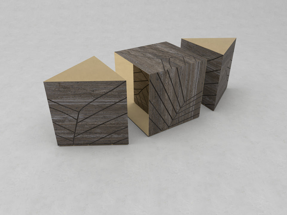 FOGLIE TRAVERTINE TITANIUM AND GOLD S60, T60