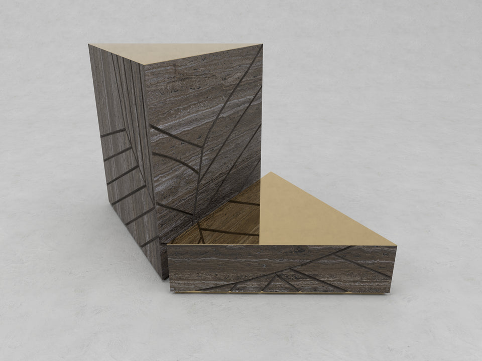 FOGLIE TRAVERTINE TITANIUM AND GOLD T60, T15