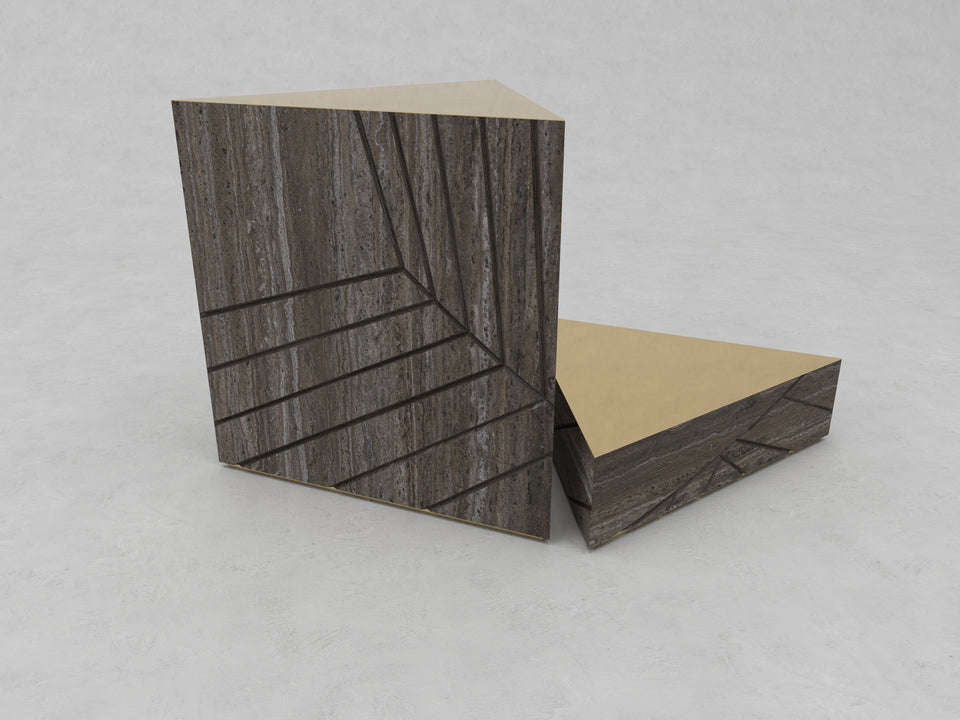 FOGLIE TRAVERTINE TITANIUM AND GOLD T60, T15