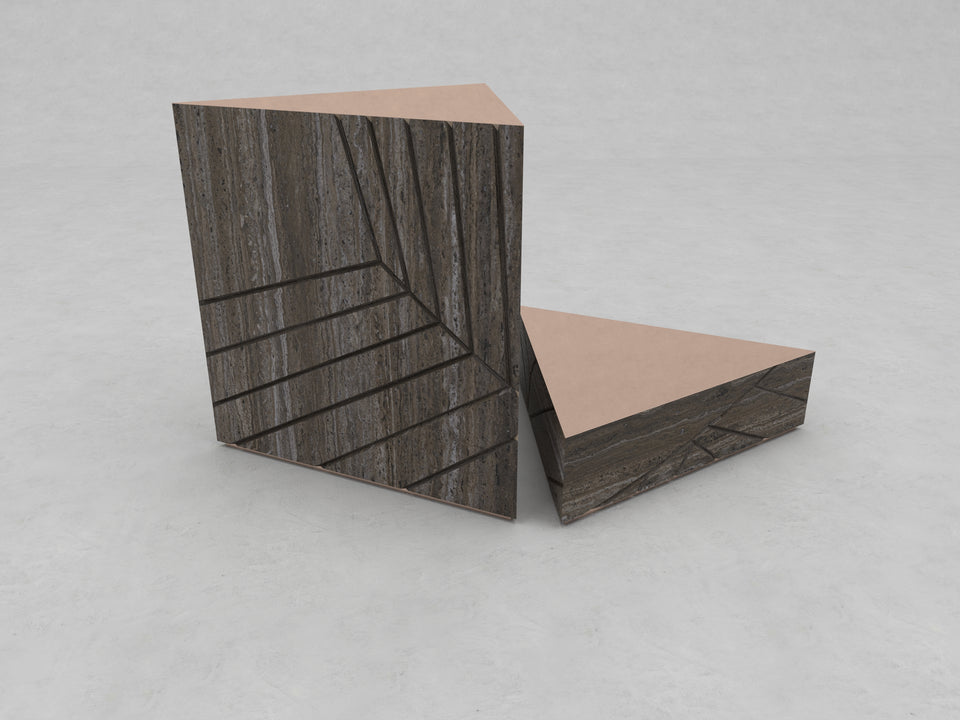 FOGLIE TRAVERTINE TITANIUM AND COPPER T60, T15