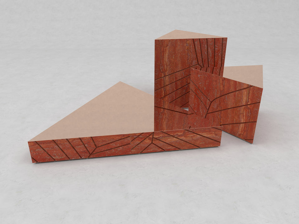 FOGLIE TRAVERTINE RED T60, T40, T15 - 120