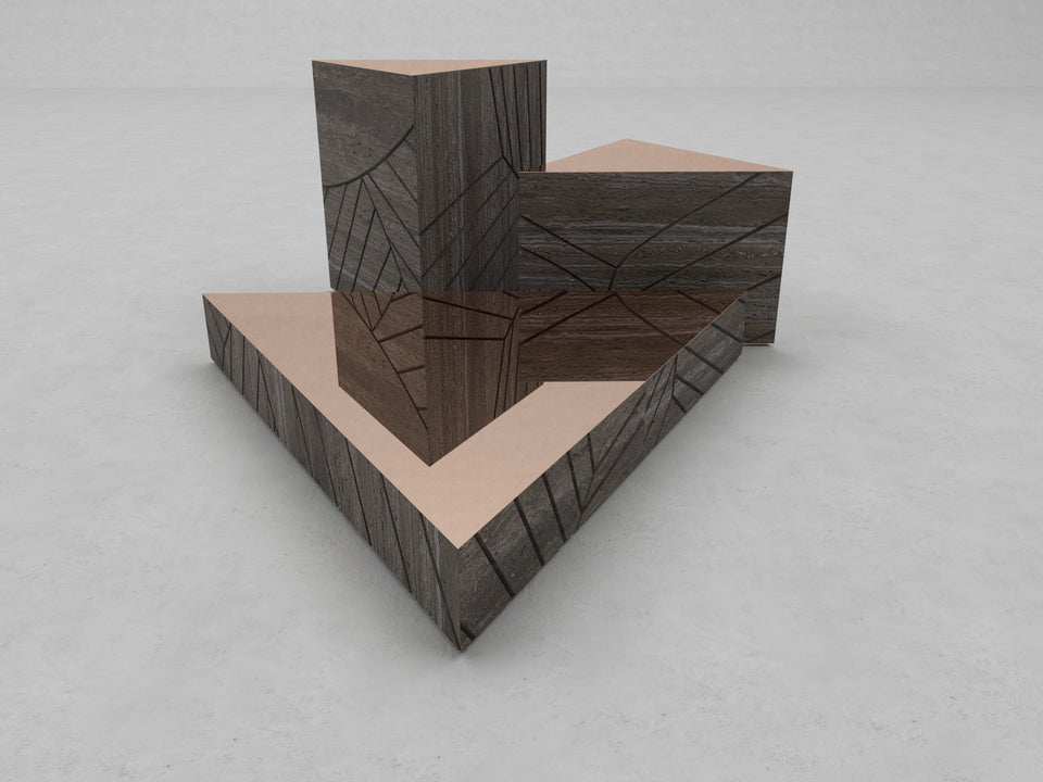 FOGLIE TRAVERTINE TITANIUM AND COPPER T60, T40, T15 - 120