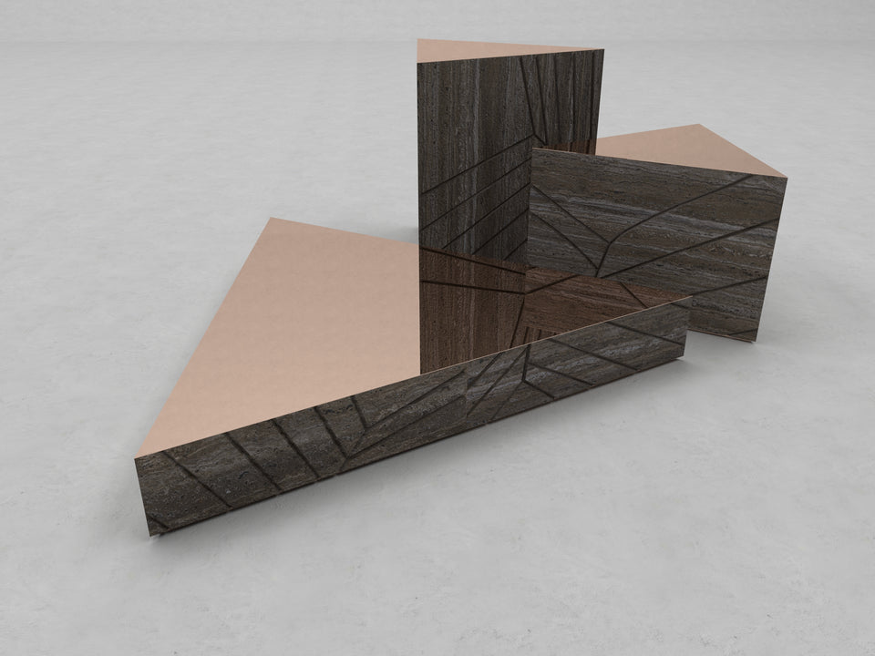 FOGLIE TRAVERTINE TITANIUM AND COPPER T60, T40, T15 - 120
