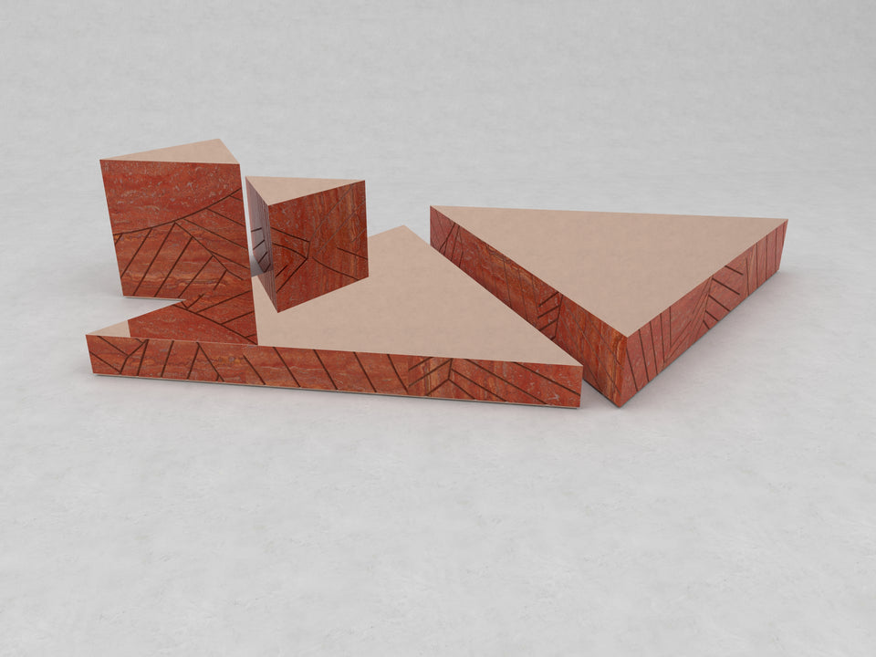 FOGLIE TRAVERTINE RED T60, T40, T15 - 170, T25 - 170