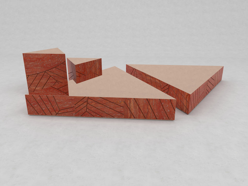 FOGLIE TRAVERTINE RED T60, T40, T25 - 170, T25 - 170