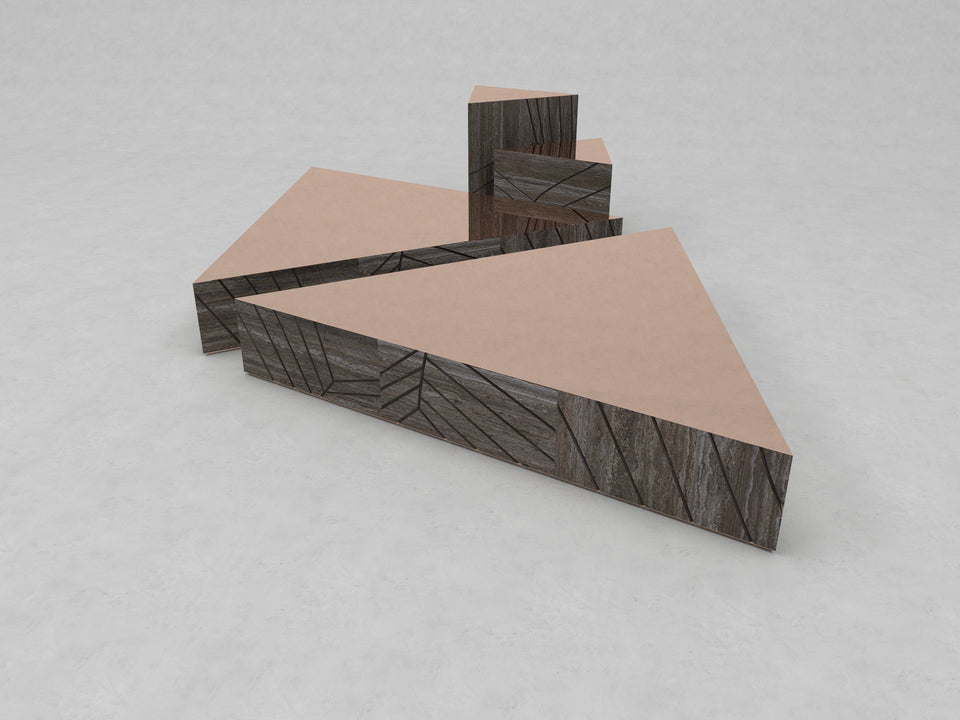FOGLIE TRAVERTINE TITANIUM AND COPPER T60, T40, T15 - 170, T25 - 170