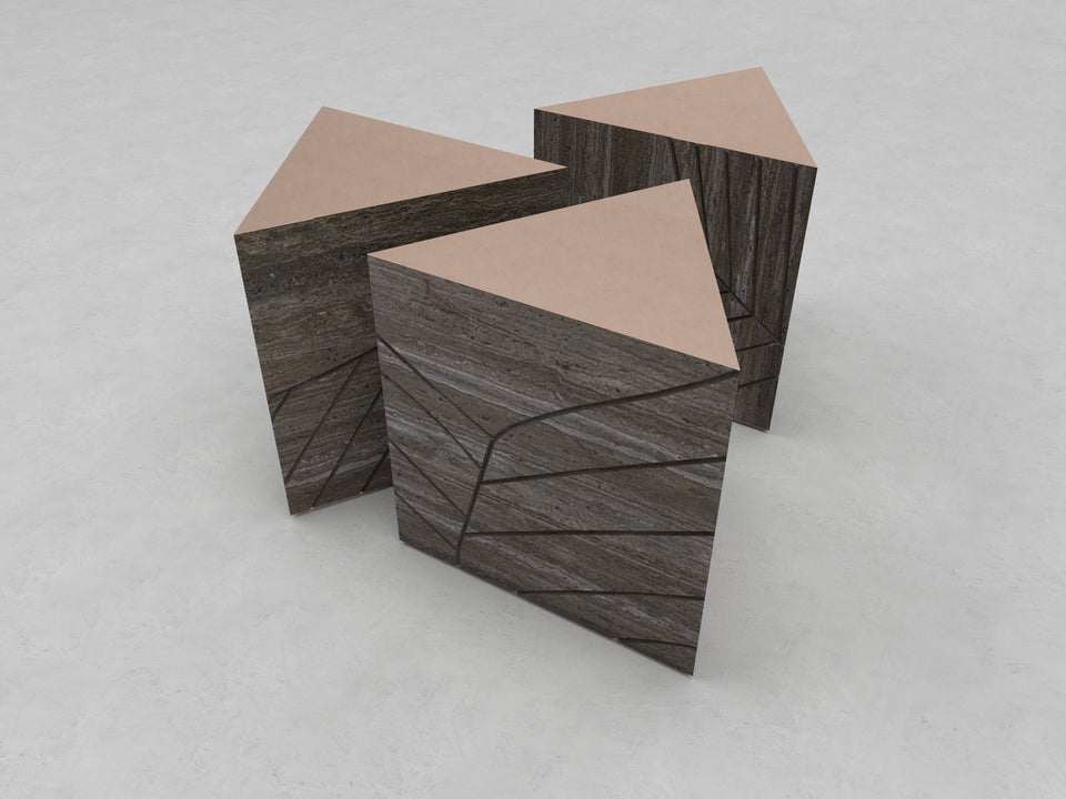FOGLIE TRAVERTINE TITANIUM AND COPPER T60, T60,T60