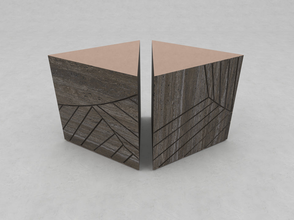 FOGLIE TRAVERTINE TITANIUM AND COPPER T60, T60