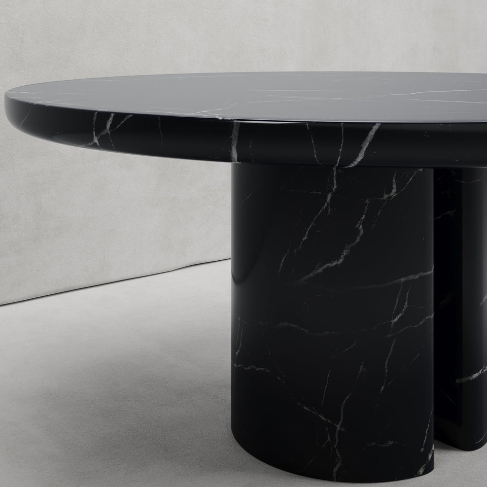 FELISA DINING TABLE IN NERO MARQUINA MARBLE