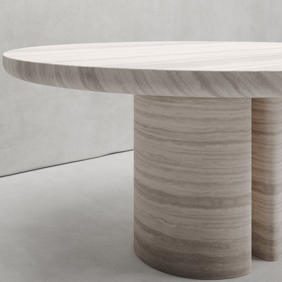 FELISA DINING TABLE IN TRAVERTINE