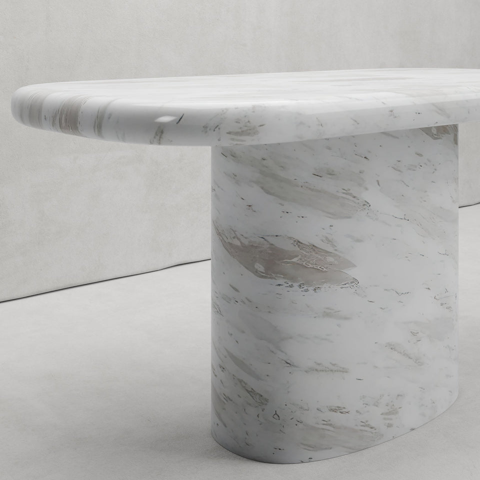 FYAZ DINING TABLE IN HERMES MARBLE