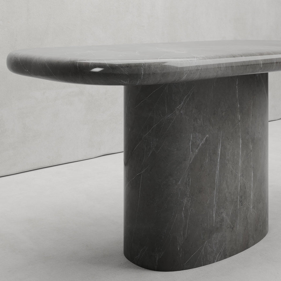 FYAZ DINING TABLE IN DARK GREY MARBLE