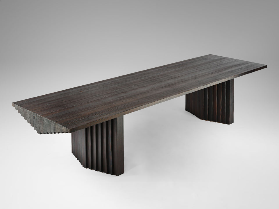 ATER BURNED YELLOWPINE DINING TABLE