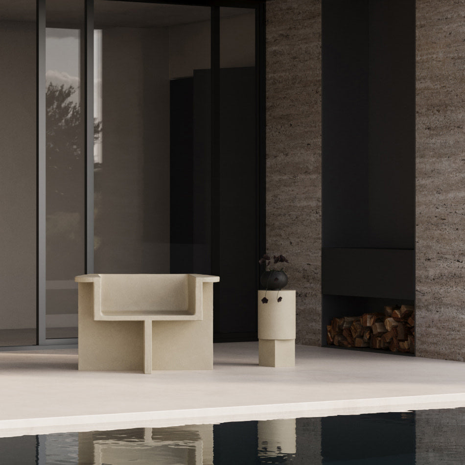 COLUMN SAND SIDE TABLE