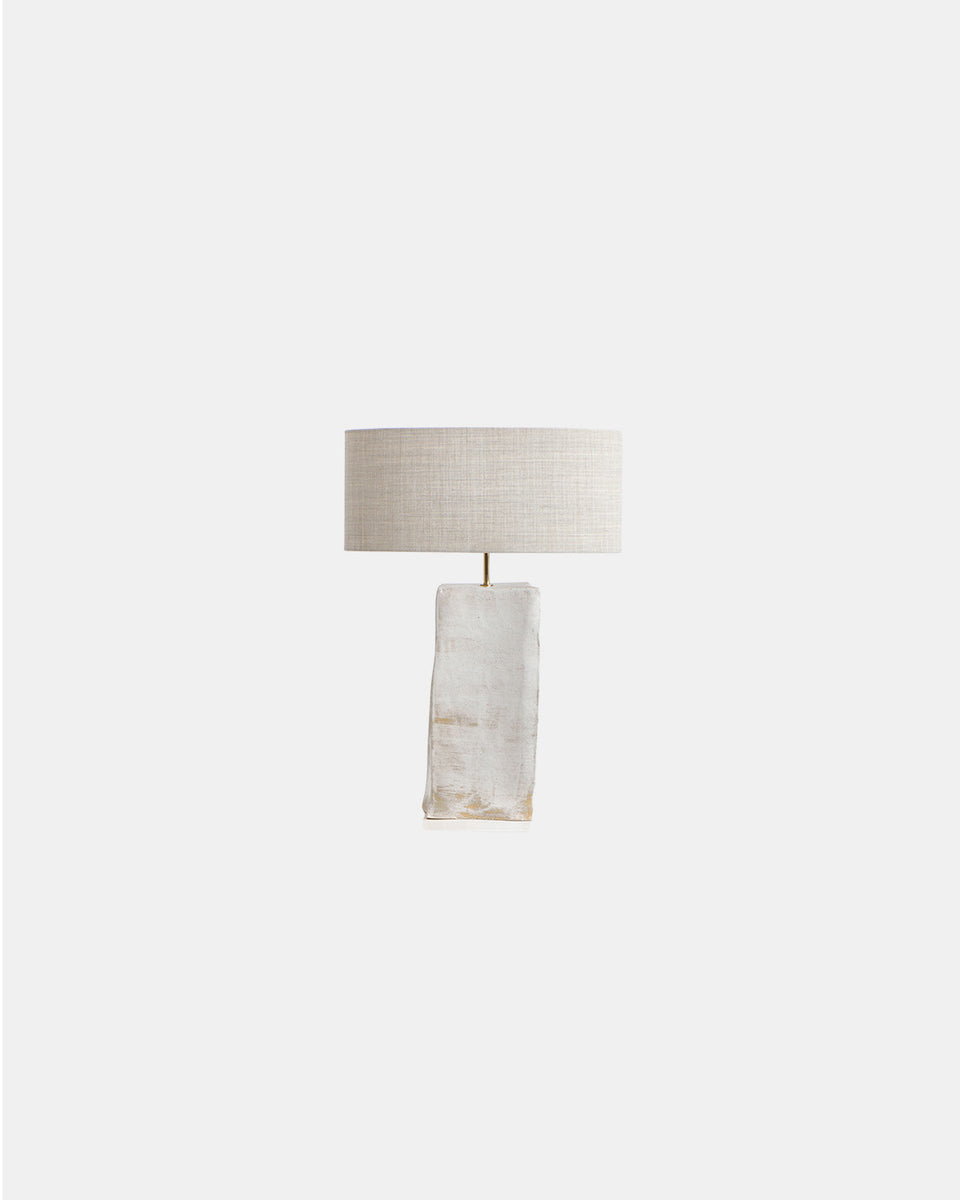 RECTANGULAR BRUSHED WHITE TABLE LIGHT