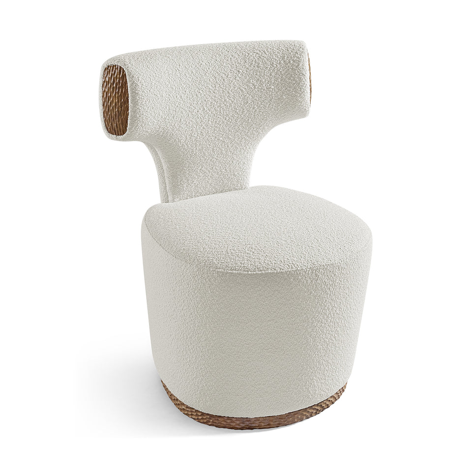 YSABEL DINING CHAIR WITH  SWIVEL METAL TRIM