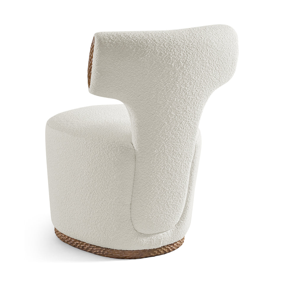 YSABEL DINING CHAIR WITH  SWIVEL METAL TRIM