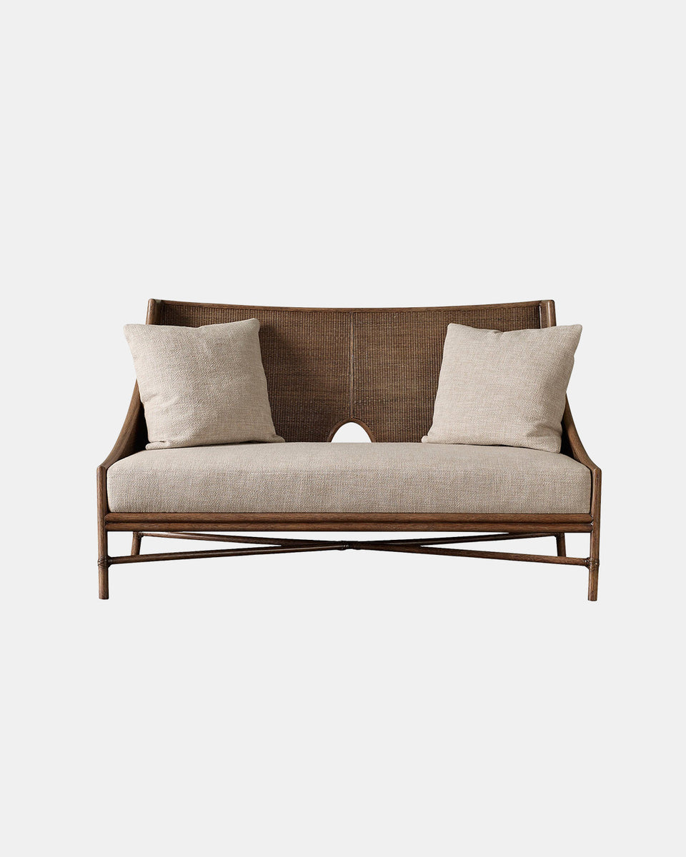 OPEN OVAL CANED BANQUETTE