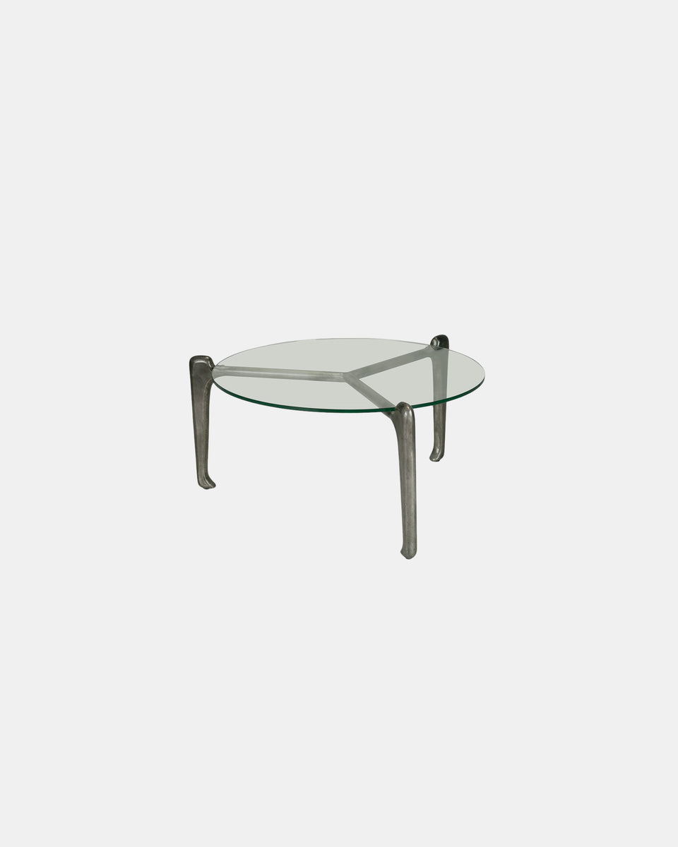 MANTIDA I GLASS ROUND COCKTAIL TABLE