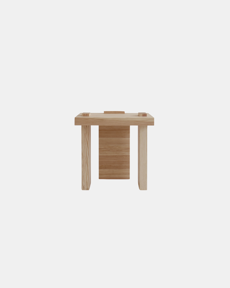 ITOORABA NATURAL PINE SIDE TABLE/STOOL