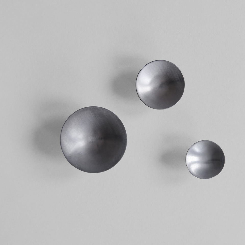 SET OF 2 HIHAT KNOBS MEDIO IN BRUSHED STEEL