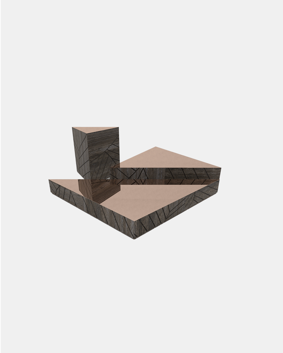 FOGLIE TRAVERTINE TITANIUM AND COPPER T15 - 170 X 120, T60, T25 - 120