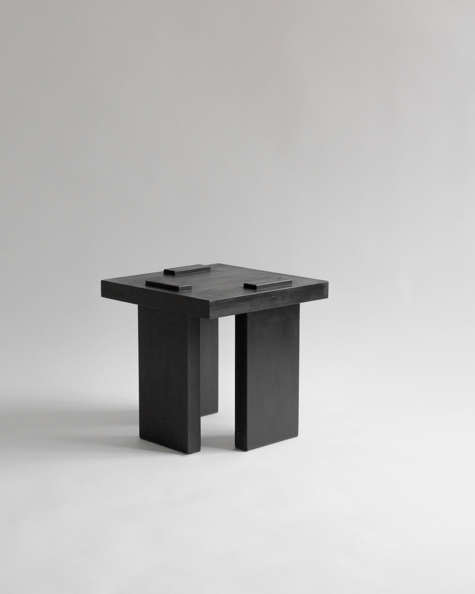 ITOORABA BLACK PINE SIDE TABLE/STOOL