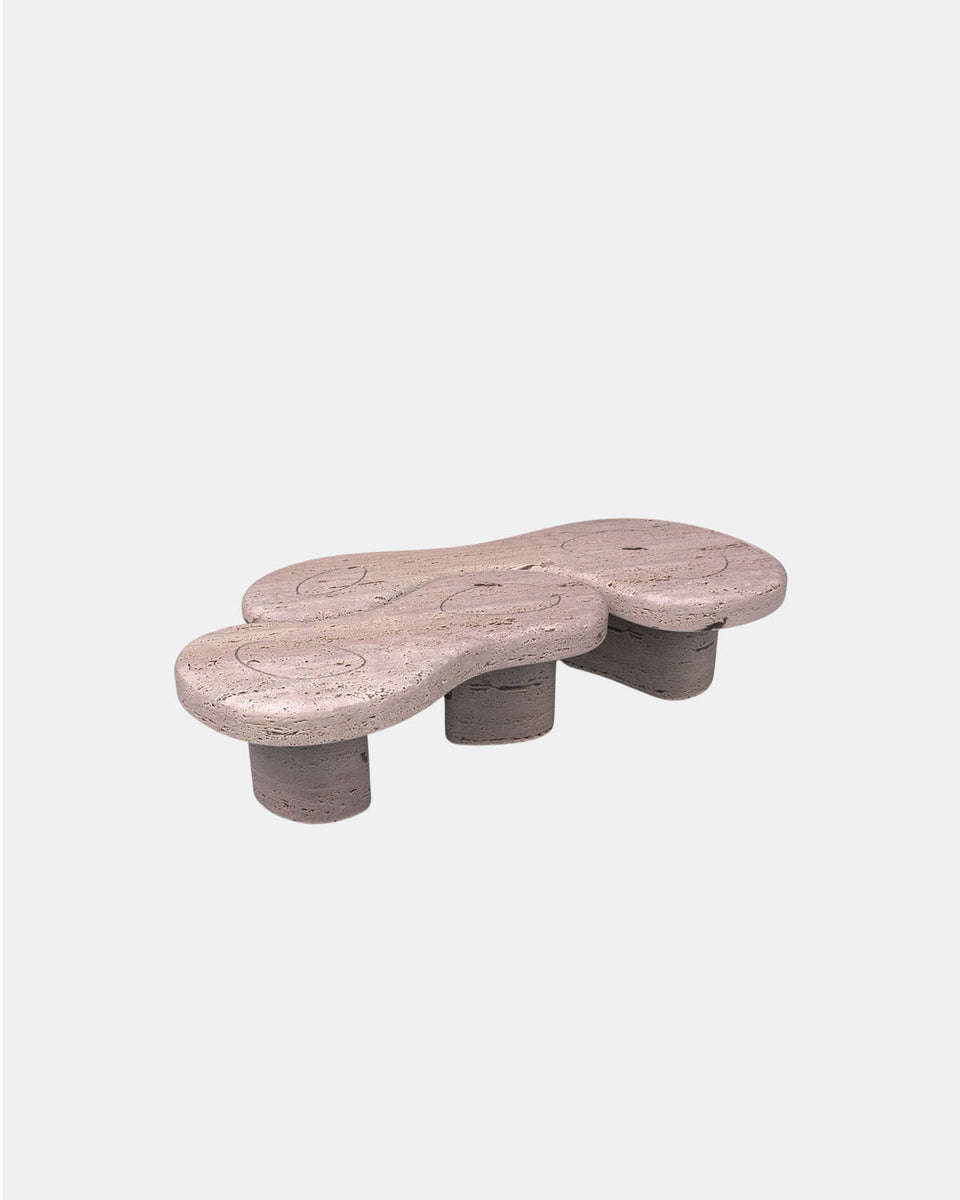 U AND ME PINK TRAVERTINE TABLE SMALL