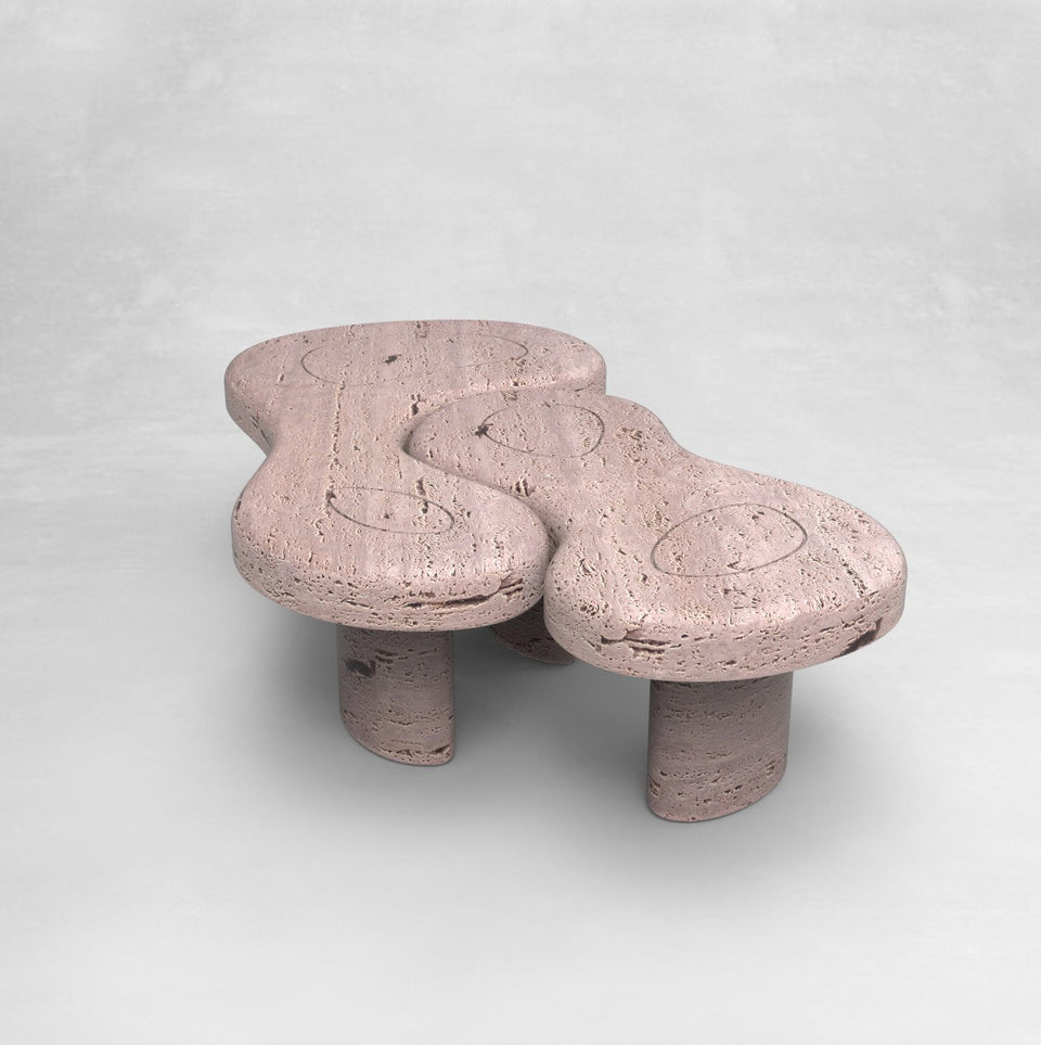 U AND ME PINK TRAVERTINE TABLE SMALL