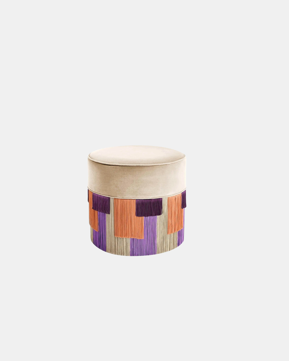 COUTURE GEOMETRIC STRIPE LOW POUF