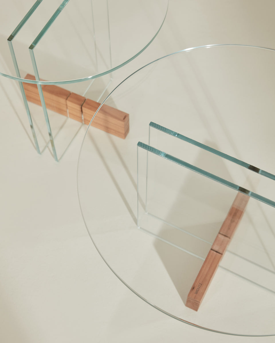 VIDRO SIDE TABLE IN CLEAR GLASS