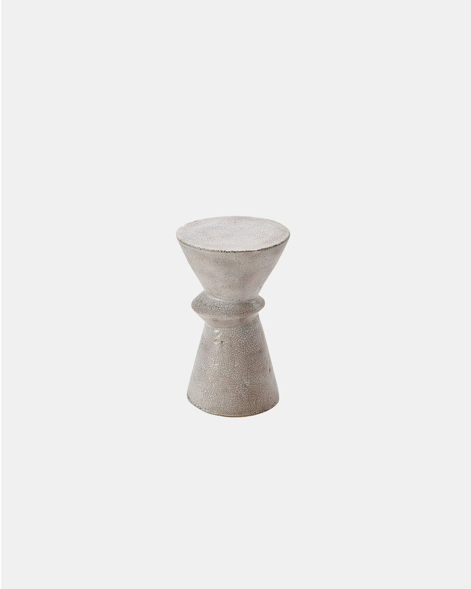 BEIGE CRACKLE SIDE TABLE