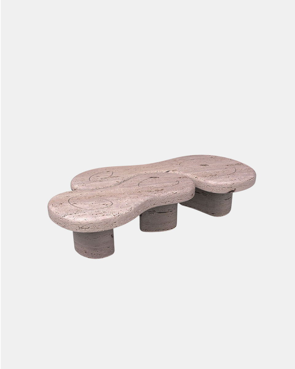 U AND ME PINK TRAVERTINE TABLE LARGE