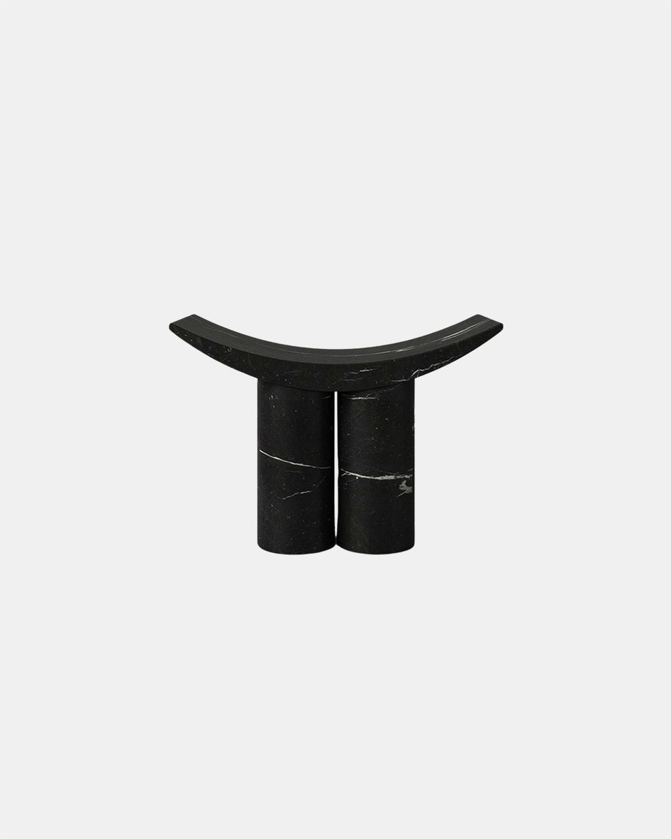 GAMMA NERO MARQUINA MATTE MARBLE STOOL