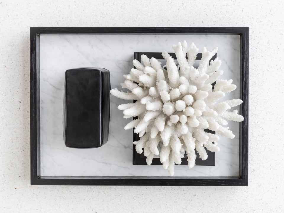 MARBLE AND TIMBER TRAY